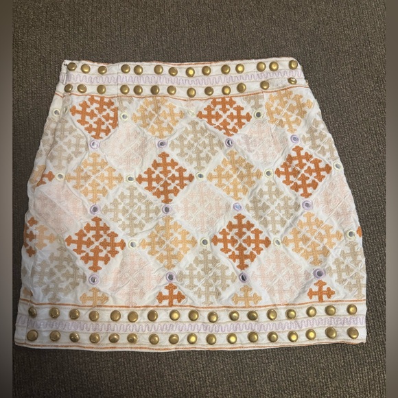 MAJORELLE Liza Embroidered Mini Skirt in Desert Multi - Flaw - Picture 5 of 5